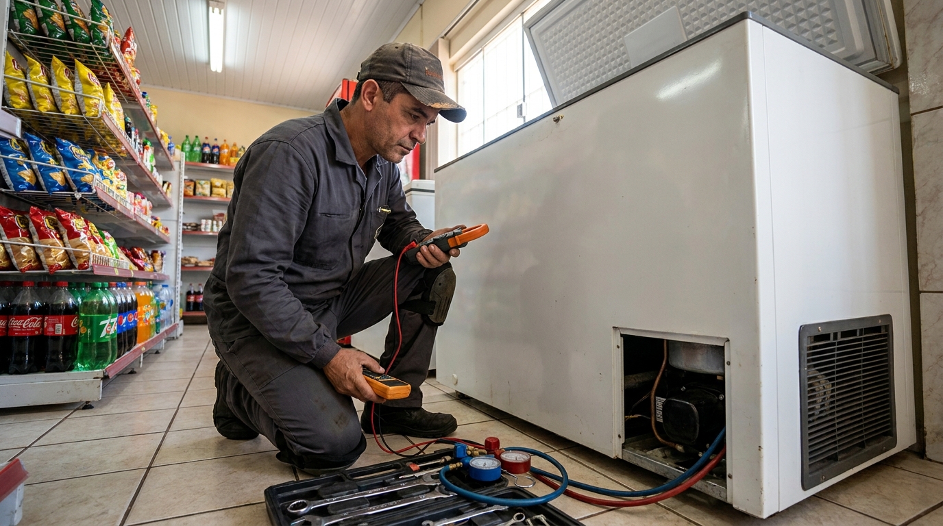Reparo na placa eletrônica do freezer em Salvador‑BA